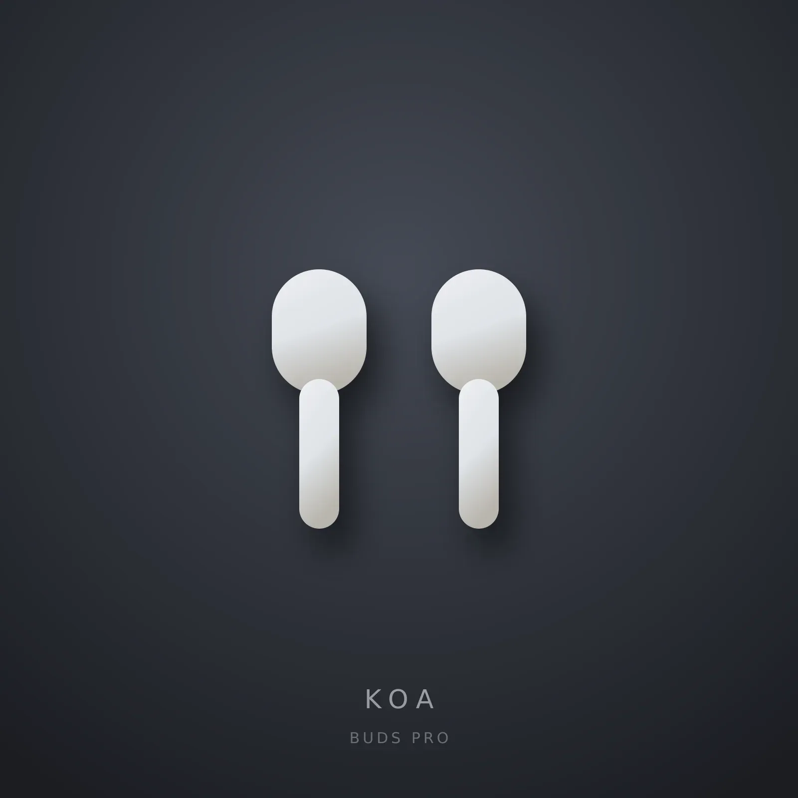 Audífonos KOA Buds Pro sobre fondo tinta.