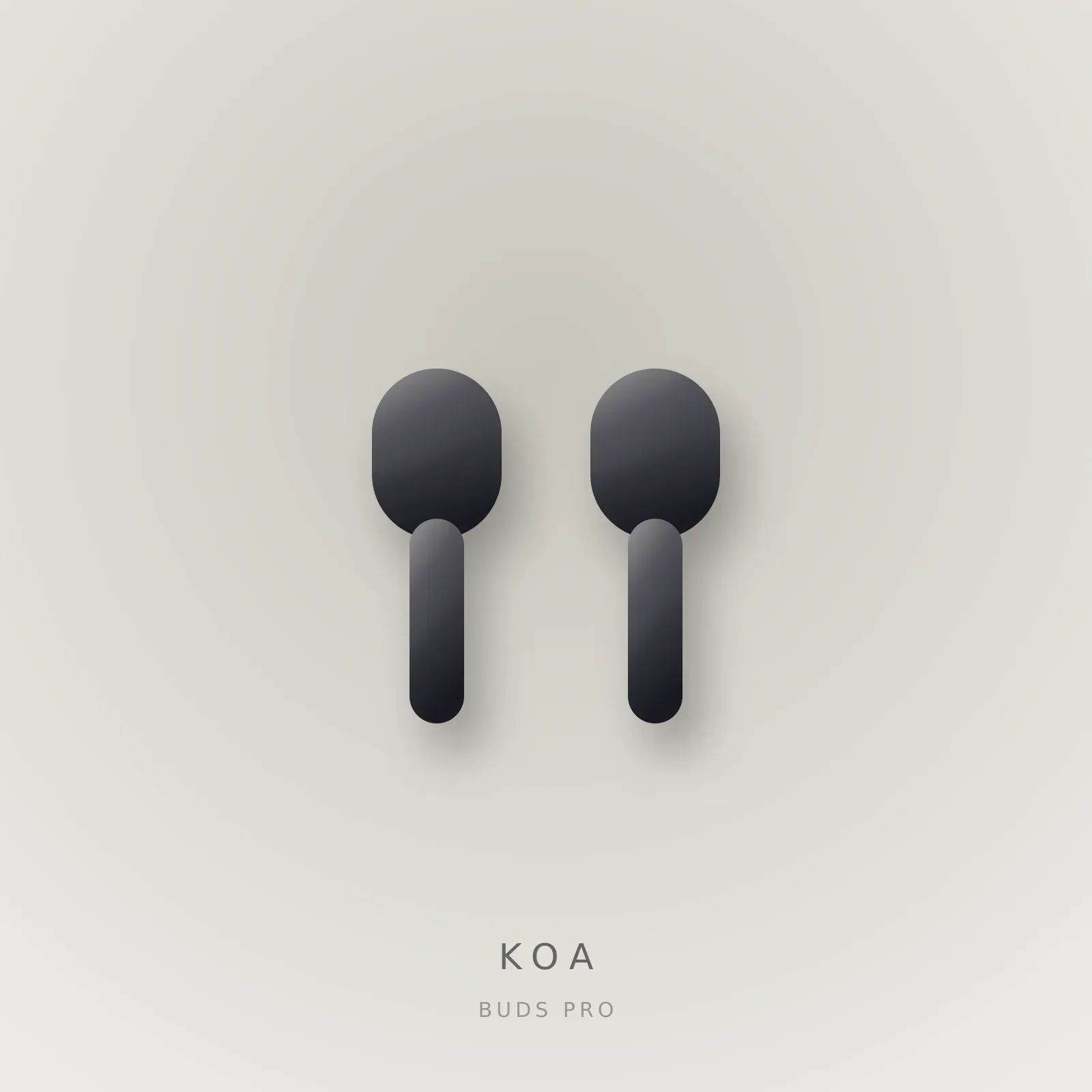 Audífonos KOA Buds Pro sobre fondo hueso.