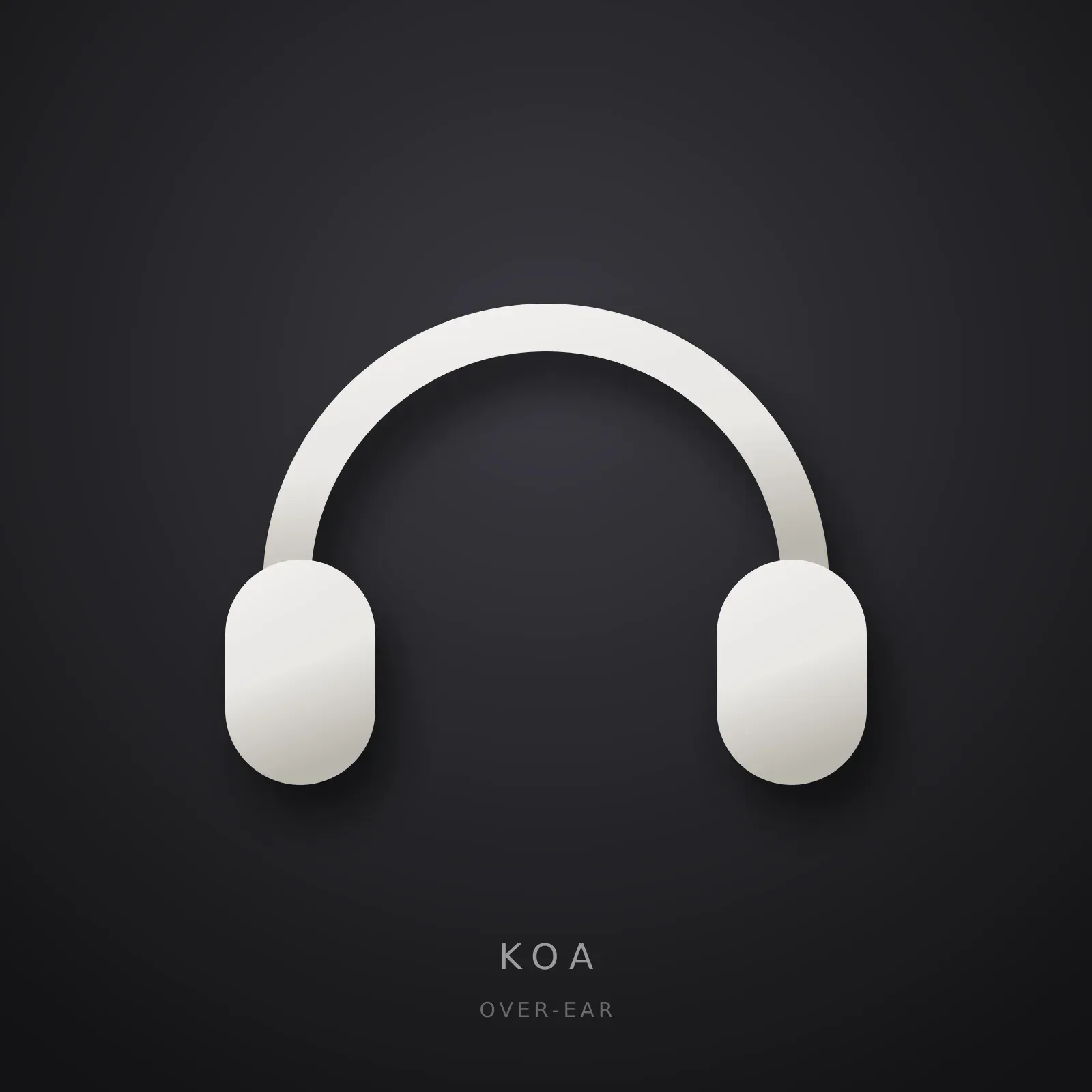 Diadema KOA Over-Ear sobre fondo grafito.