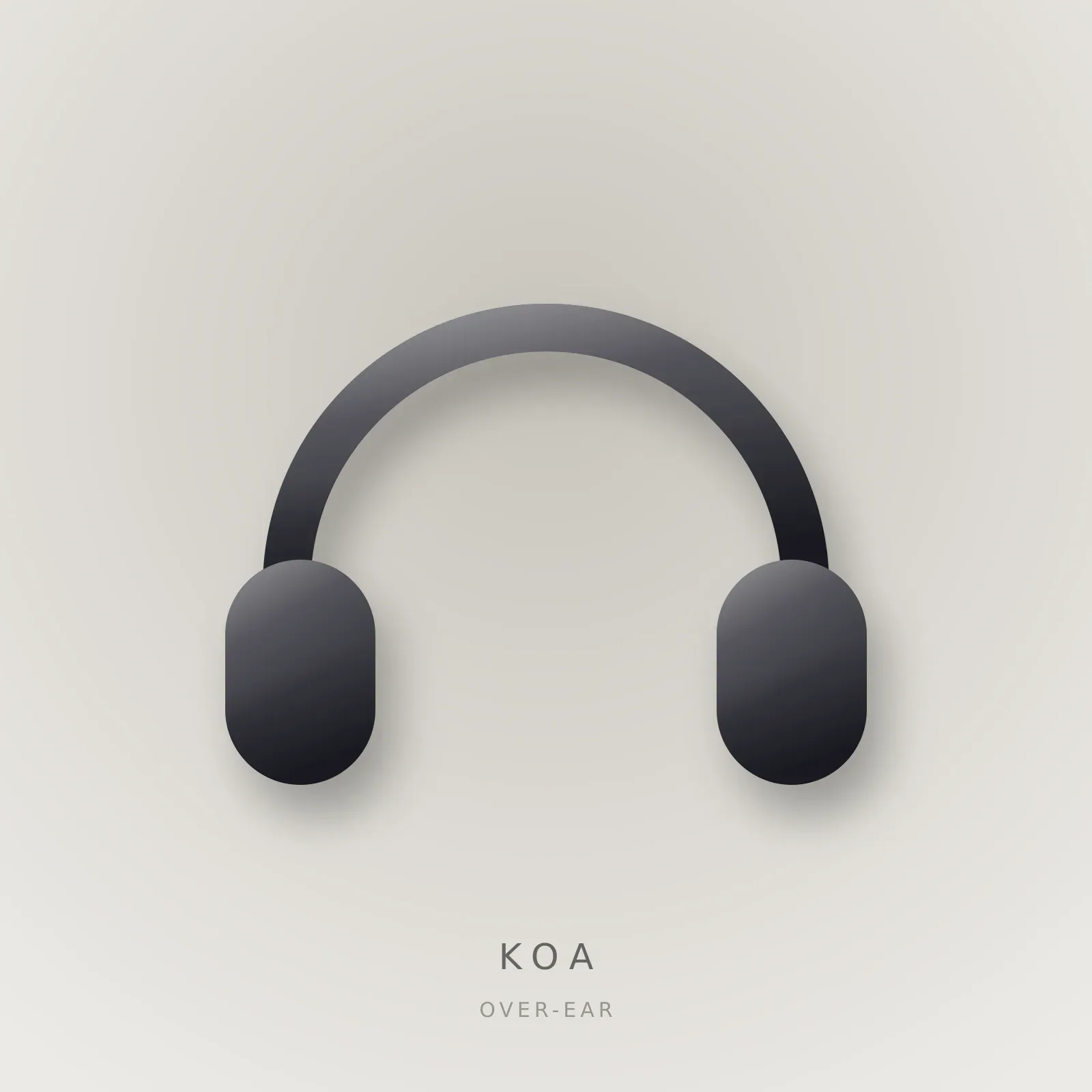 Diadema KOA Over-Ear sobre fondo hueso.