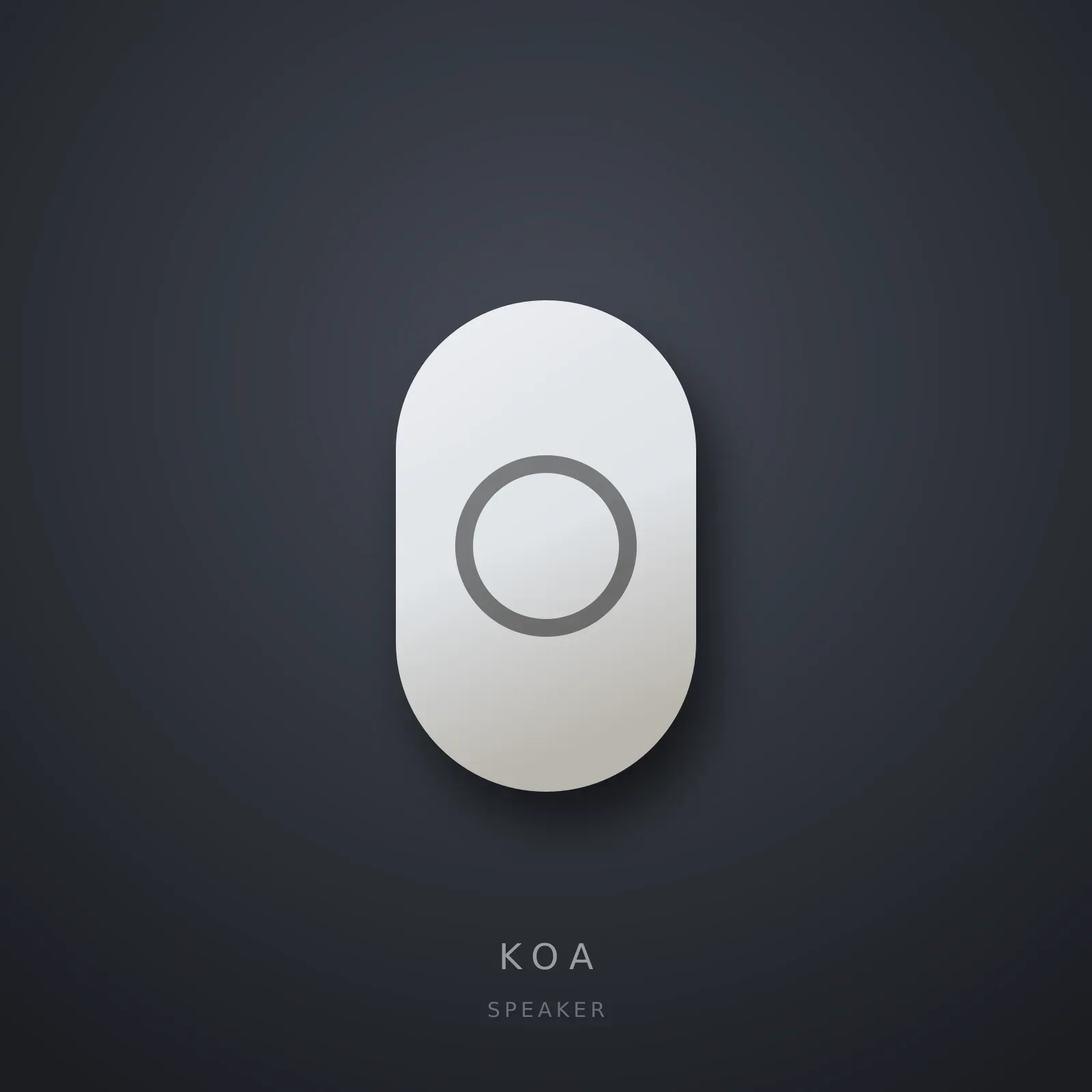 Parlante KOA Speaker sobre fondo tinta.