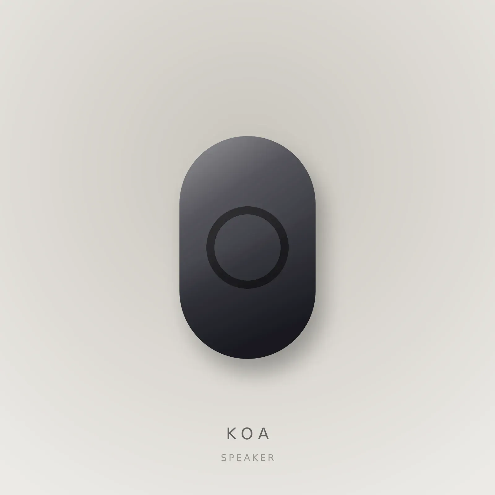 Parlante KOA Speaker sobre fondo hueso.